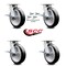 Service Caster 8 Inch Kingpinless Rubber on Aluminum Wheel Caster Set Brake and Swivel Lock SCC SCC-KP30S820-RAR-SLB-BSL-4 - alternate 5